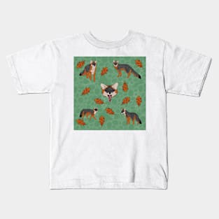 Grey Foxes Green Kids T-Shirt